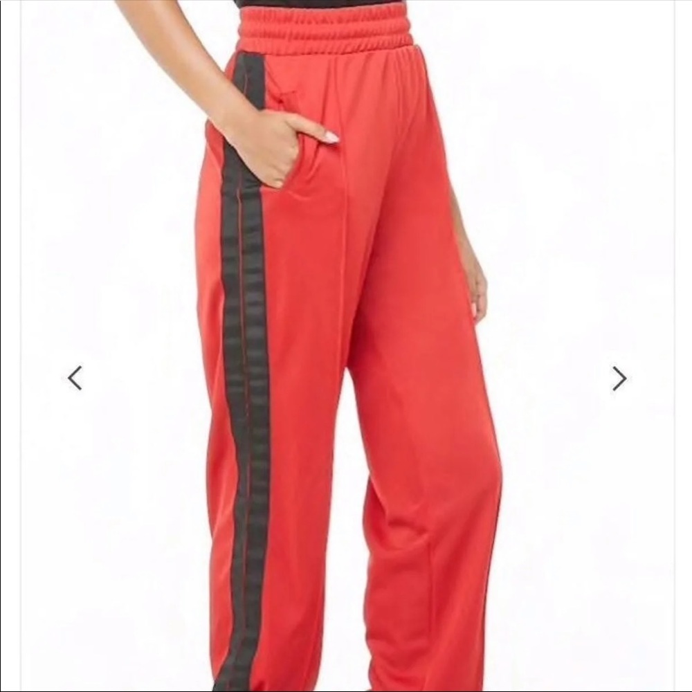 Forever 21 red and black joggers